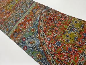 横段に花唐草模様織出し名古屋帯